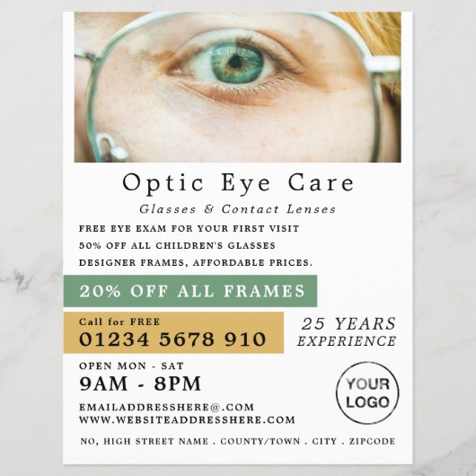 Groen Oog, Opticien, Technisch Praktijk Flyer (Voorkant)