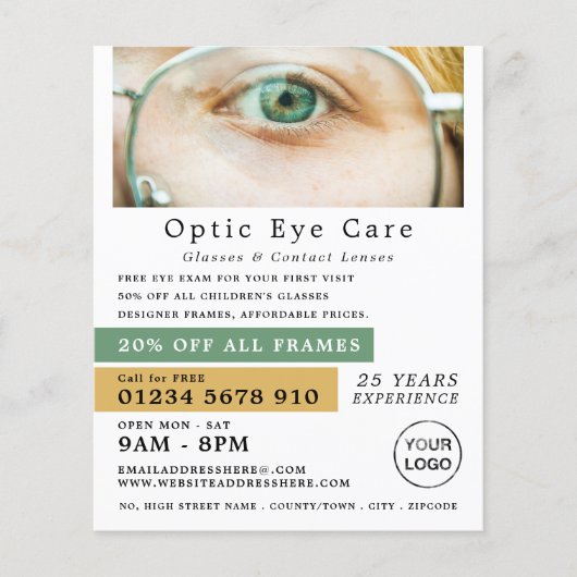Groen oog, Opticien, technische specialist Flyer (Voorkant)