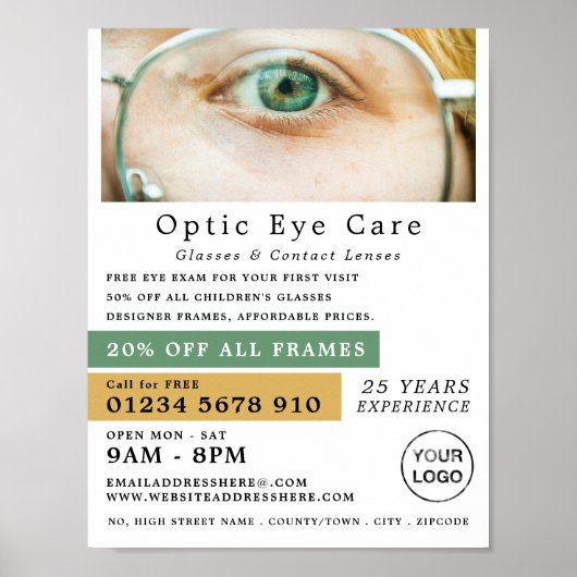 Groen oog, Opticien, technische specialist Poster (Voorkant)