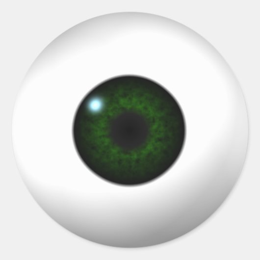 groen oog ronde sticker (Voorkant)