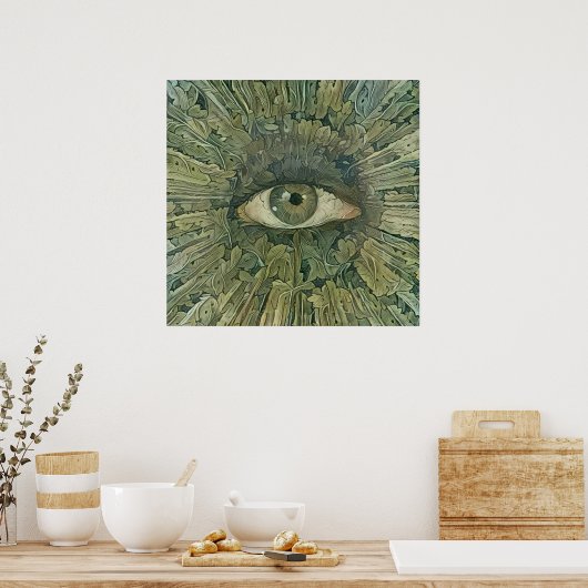 Groen oog van de Natuur Poster (Keuken)