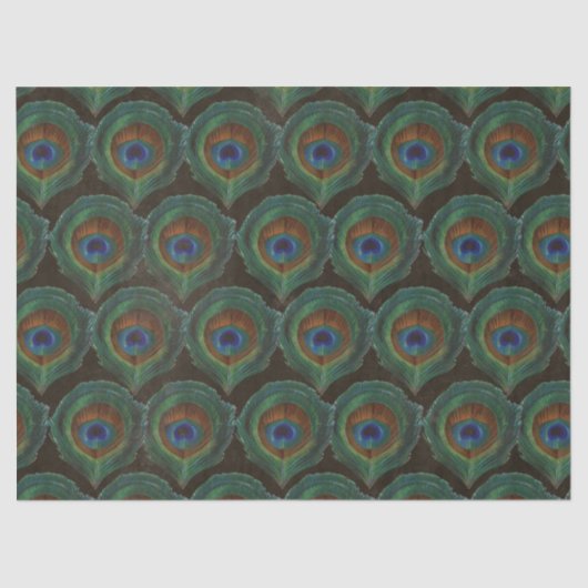 Groen oog van de ontkoppeling van Peacock Feathers Tissuepapier (Voorkant)