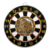 Groen oogblad met gepotte goudfolie dartbord (Voorkant)