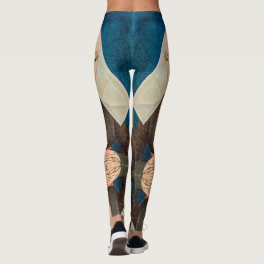  groen oogwenk portret van een te dame leggings (Achterkant)