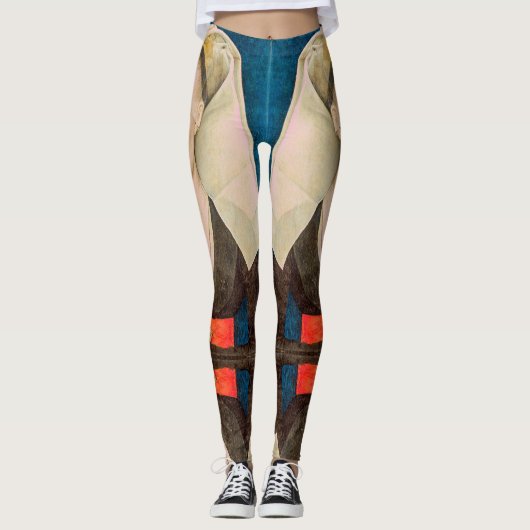  groen oogwenk portret van een te dame leggings (Voorkant)