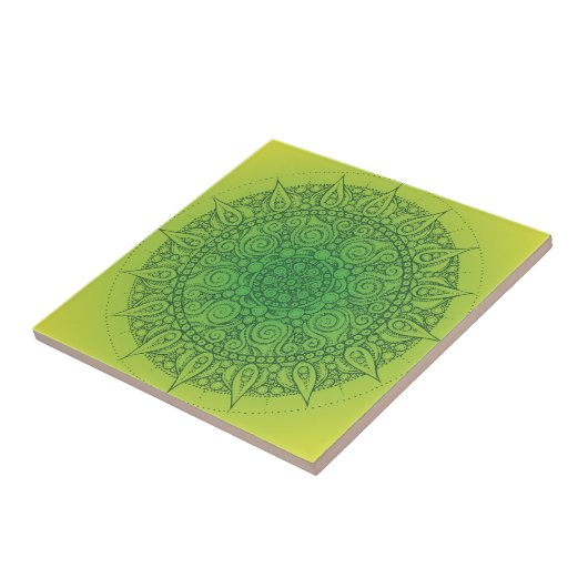 , groen-oosterend design tegeltje (Zijkant)