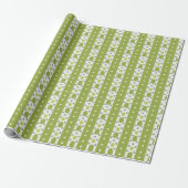 groen oosterse patroon cadeaupapier (Uitgerold)