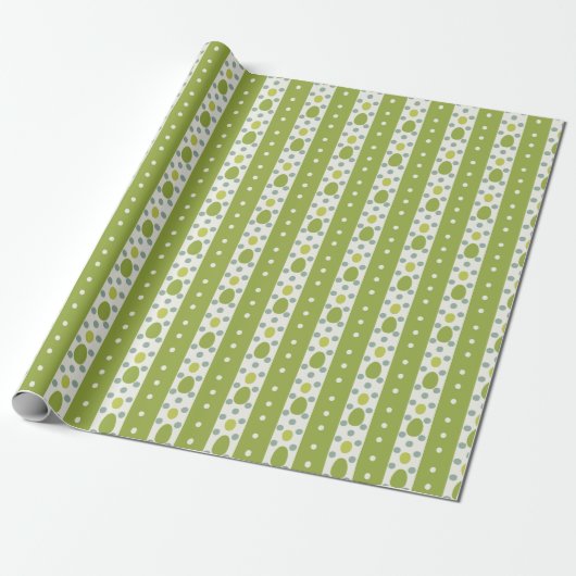 groen oosterse patroon cadeaupapier (Uitgerold)