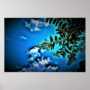 Groen op blauw, poster
