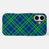 Groen op Blauw Tartan Plaid Patroon Design Case-Mate iPhone Case (Achterkant (horizontaal))