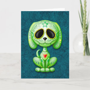 Groen op Blue Zombie Sugar Puppy Kaart