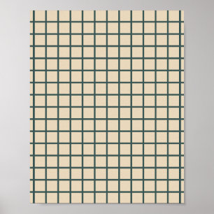 Groen op crèmerooster poster
