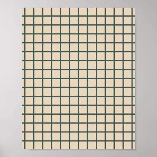 Groen op crèmerooster poster (Voorkant)
