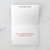 Groen op de Rode Kerstkaart van de Serie van Chili Feestdagen Kaart (Binnen)