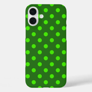 Groen op donkergroene polkadot patronen ontwerp iPhone 16 plus hoesje