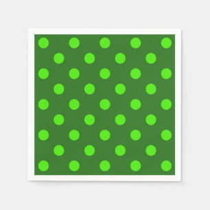 Groen op donkergroene polkadot patroonontwerp servet