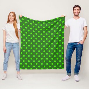 Groen op donkergroene stippen patroonontwerp fleece deken