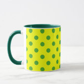 Groen Op Geel Stippen Patroon Ontwerp  Mok (Links)