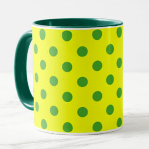 Groen Op Geel Stippen Patroon Ontwerp Mok