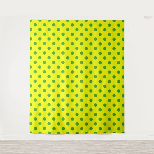 Groen op geel stippen patroonontwerp wandkleed (Voorkant)