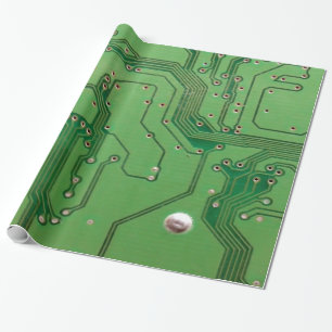 Groen op Groene Circuit Board Cadeaupapier