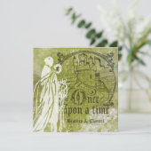 Groen op Groene Damask eens op een Uitnodiging van (Staand voorkant)