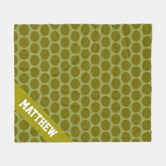 Groen op groene maataanduiding Polka Dots Fleece Deken (Voorkant (Horizontaal))