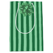 Groen-op-groene strepen medium cadeauzakje (Voorkant)