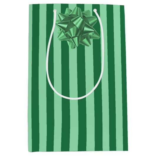 Groen-op-groene strepen medium cadeauzakje (Voorkant)