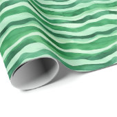 Groen op groene Waterverf Wavy Lines Cadeaupapier (Rol Hoek)