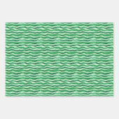 Groen op groene Waterverf Wavy Lines Inpakpapier Vel (Voorkant)