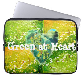 Groen op hart laptop sleeve