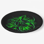 Groen op het symbool voor een zwart biogevaarlijk  papieren bordje (Gekanteld)