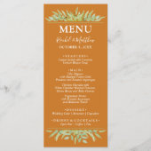 Groen op Oker herfst bruiloft Menu (Voorkant)
