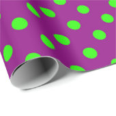 Groen op Paarse stippen Patroonontwerp Cadeaupapier (Rol Hoek)