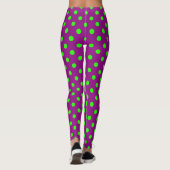 Groen op Paarse stippen Patroonontwerp Leggings (Achterkant)