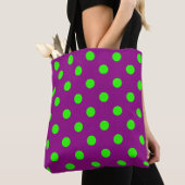 Groen op Paarse stippen Patroonontwerp Tote Bag