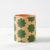 Groen op Perzik Retro Flower Art Mok Cup (Midden)