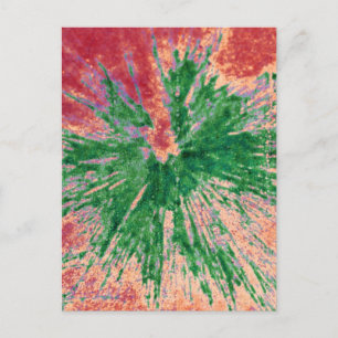 Groen op rood en Oranje schildpad Briefkaart