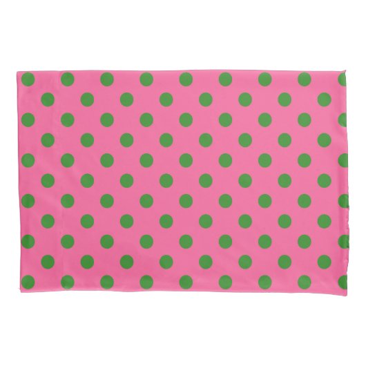 Groen op roze stippen Patroonontwerp Kussensloop (Voorkant)