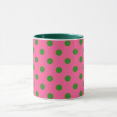 Groen op roze stippen Patroonontwerp Mok (Midden)
