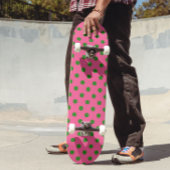 Groen op roze stippen Patroonontwerp Persoonlijk Skateboard