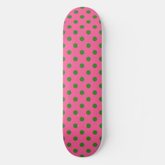 Groen op roze stippen Patroonontwerp Persoonlijk Skateboard (Voorkant)