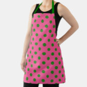 Groen op roze stippen Patroonontwerp Schort