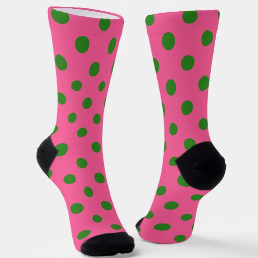 Groen op roze stippen Patroonontwerp Sokken