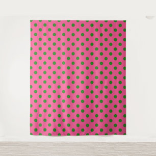 Groen op roze stippen Patroonontwerp Wandkleed