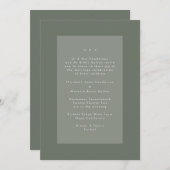 Groen op Sage Modern Minimalistisch Eenvoudig Huwe Kaart (Voorkant / Achterkant)
