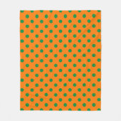 Groen op Sinaasappel Polka Dots Patroonontwerp Fleece Deken (Voorkant)