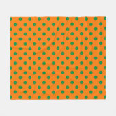 Groen op Sinaasappel Polka Dots Patroonontwerp Fleece Deken (Voorkant (Horizontaal))