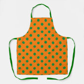 Groen op Sinaasappel Polka Dots Patroonontwerp Schort (Voorkant)